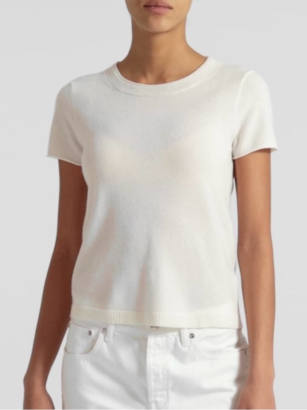 J. Crew | cashmere relaxed t shirt in snow